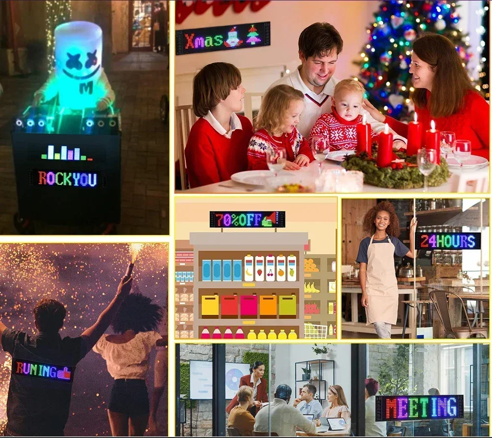 RGB Truck Eye Led Display Car Sign Animation Led Matrix Panel Bluetooth App Control Programmable Flexible Screen Led Car Light