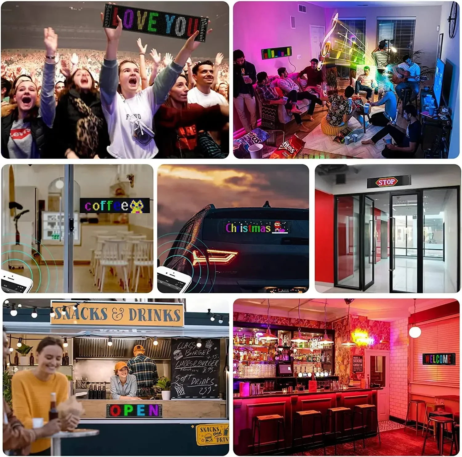 RGB Truck Eye Led Display Car Sign Animation Led Matrix Panel Bluetooth App Control Programmable Flexible Screen Led Car Light