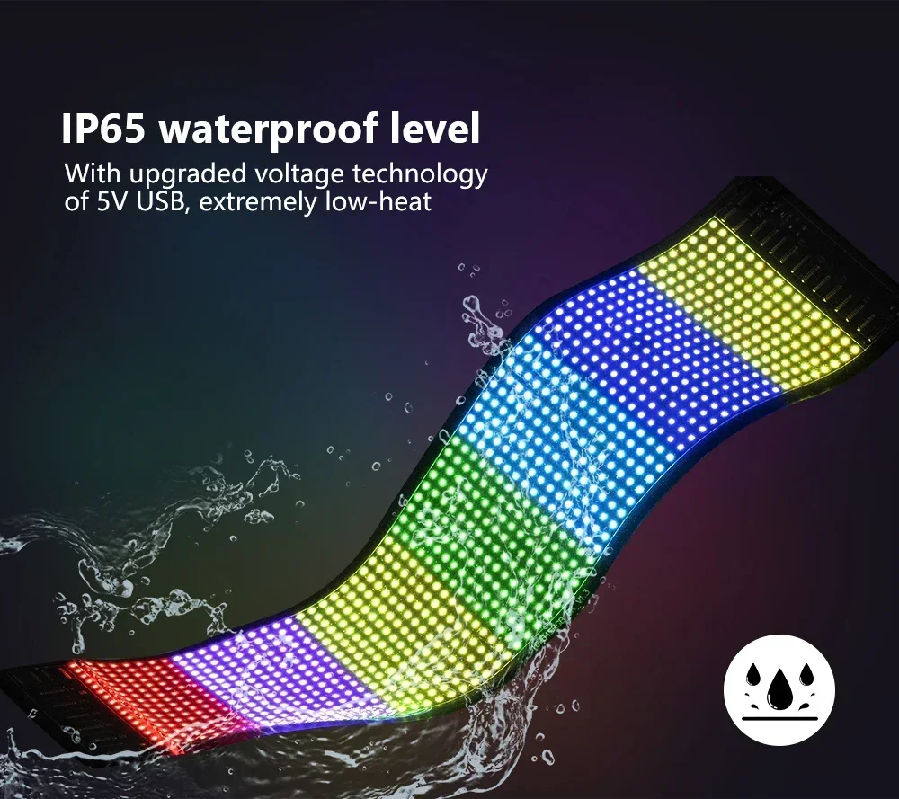 RGB Truck Eye Led Display Car Sign Animation Led Matrix Panel Bluetooth App Control Programmable Flexible Screen Led Car Light