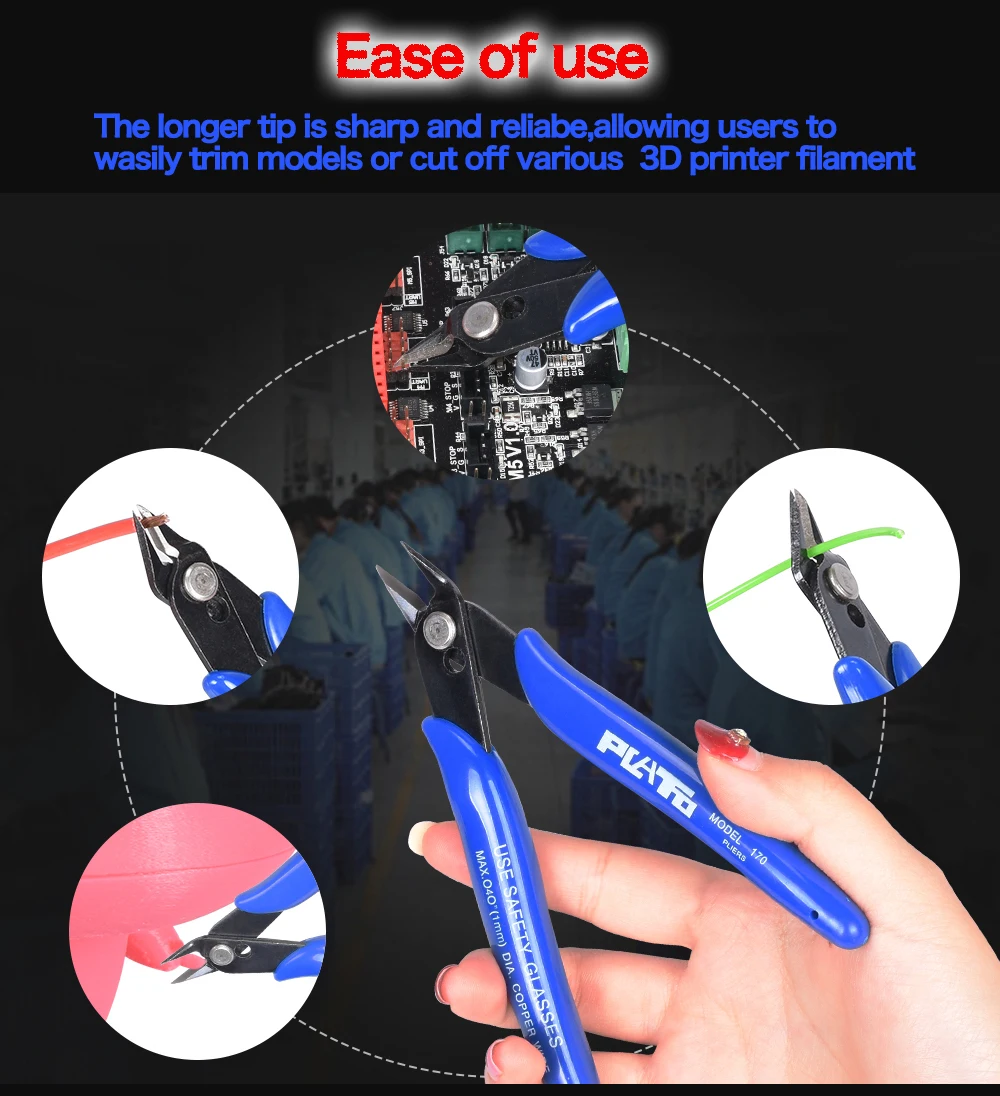1pcs PLATO 170 Wishful Clamp DIY Electronic Diagonal Pliers Side Cutting Nippers Wire Cutter 3D printer parts 1pcs PLATO 170 Wishful Clamp DIY Electronic Diagonal Pliers Side Cutting Nippers Wire Cutter 3D printer parts